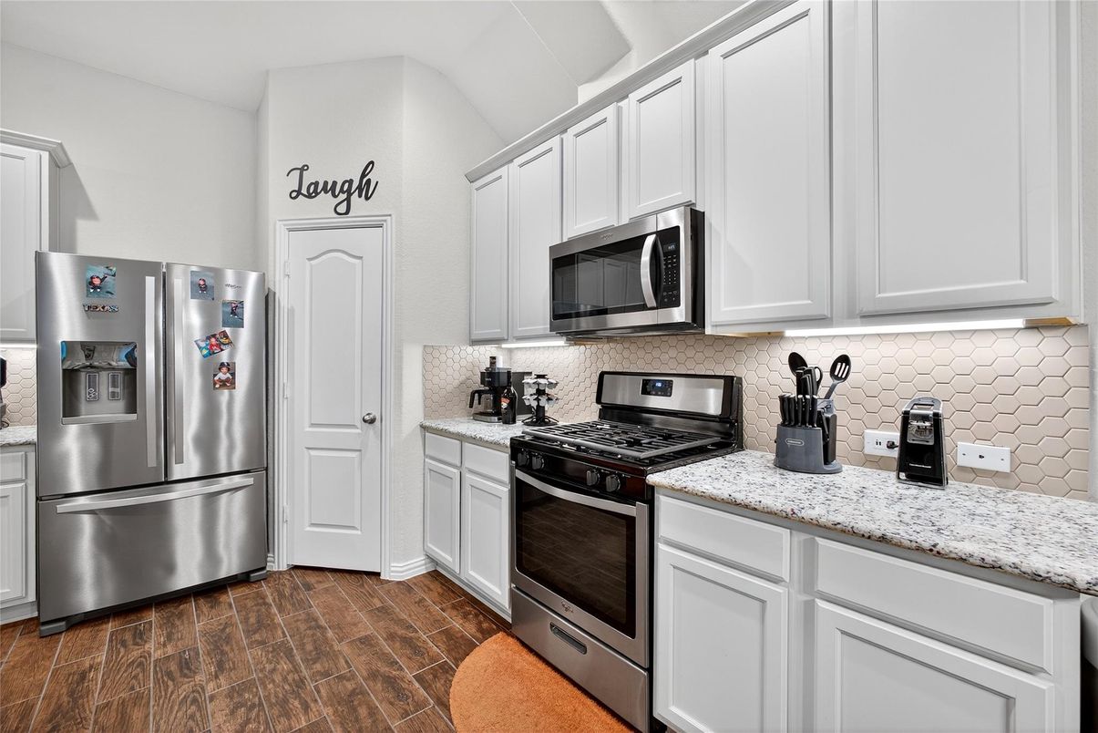 Interior, Kitchen, Stainless Steel Appliances, Wood Texture Flooring