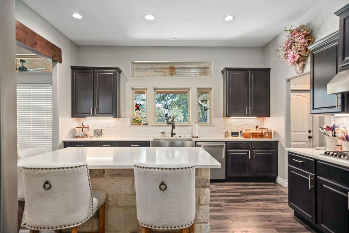 Interior, Kitchen, Recessed Lighting, Wood Texture Flooring