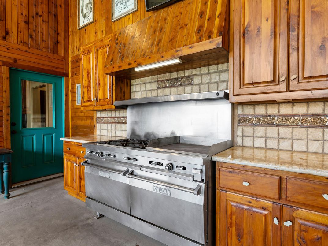 Interior, Kitchen, Stainless Steel Appliances, Wooden Walls