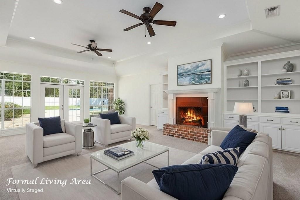 Fireplace, Interior, Living room, Recessed Lighting