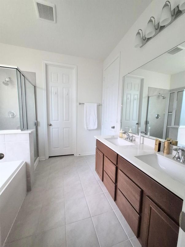 Bathroom, Dual Sink Vanities, Glass Shower, Interior
