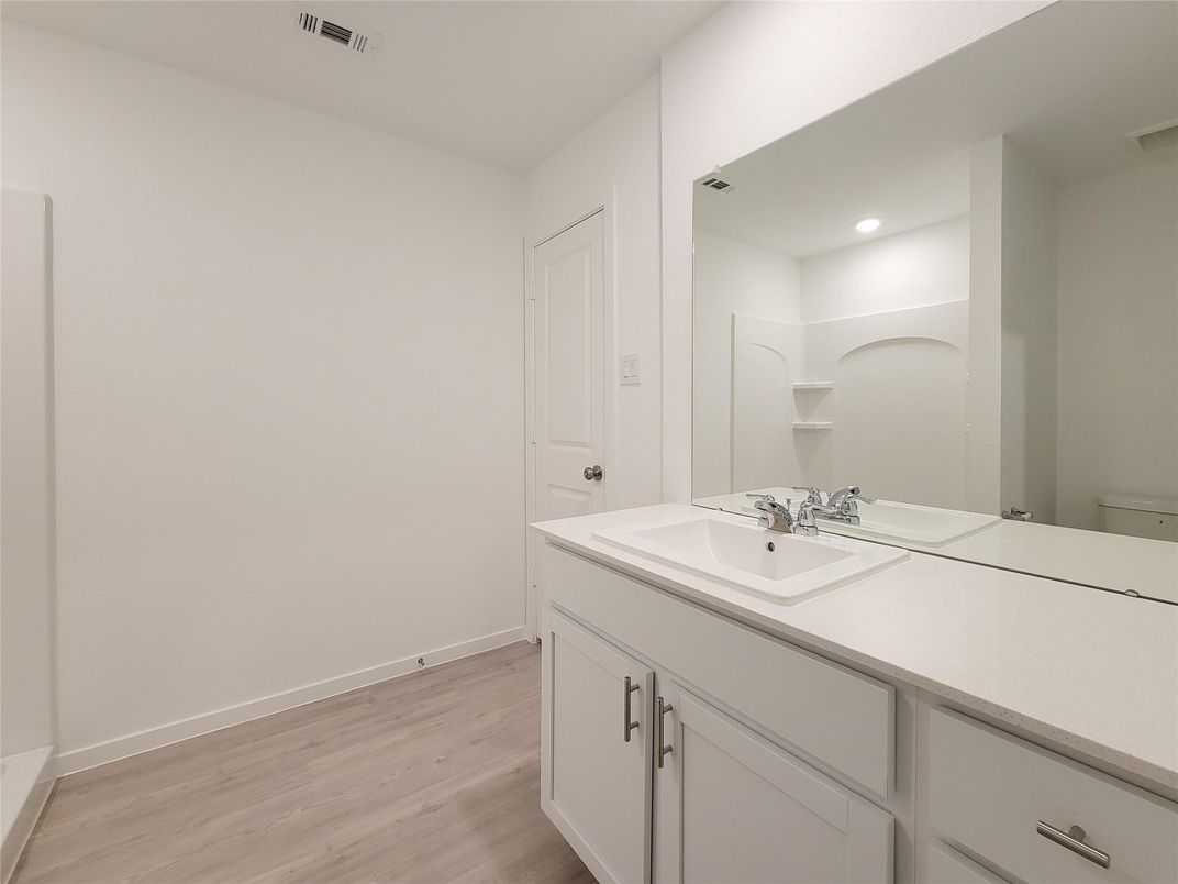 Bathroom, Interior, Recessed Lighting, Wood Texture Flooring