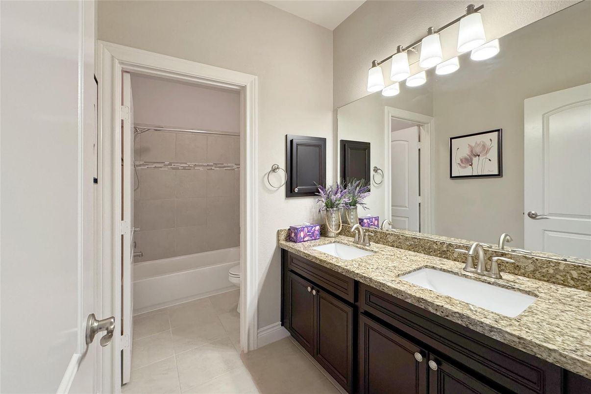 Bathroom, Dual Sink Vanities, Glass Shower, Interior