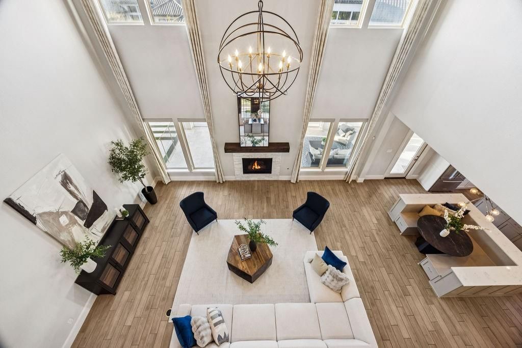 Chandelier, Fireplace, Interior, Living room, Wood Texture Flooring