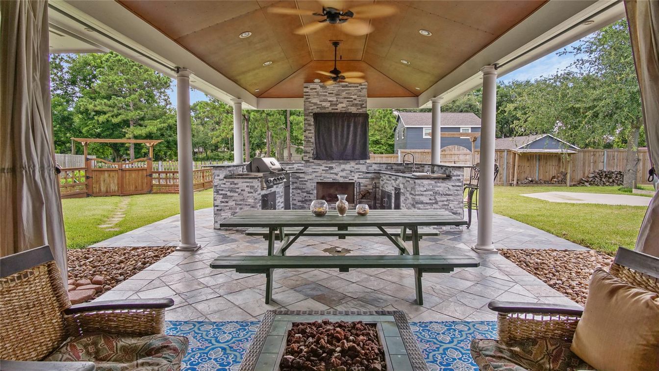 Backyard, Exterior, Fireplace, Outdoor Kitchen