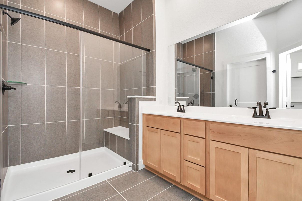 Bathroom, Dual Sink Vanities, Glass Shower, Interior