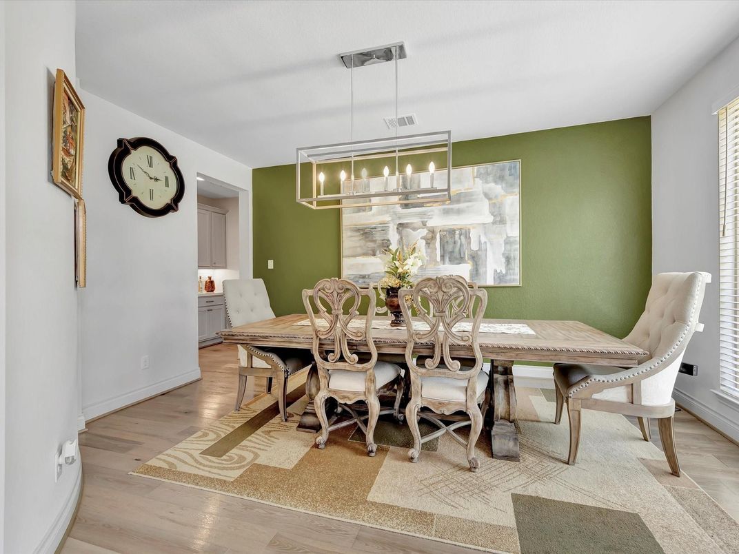 Chandelier, Dining room, Interior, Pendant Lights, Wood Texture Flooring