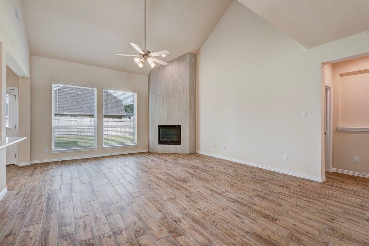 Empty room, Fireplace, Interior, Wood Texture Flooring