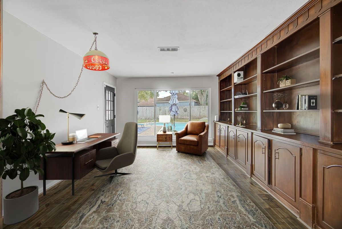 Home Office, Interior, Wood Texture Flooring