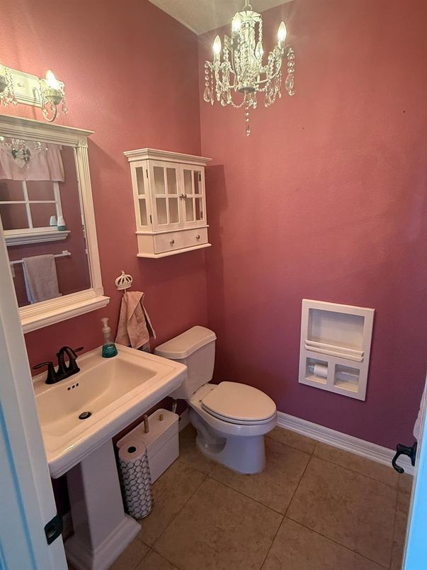 Bathroom, Chandelier, Interior