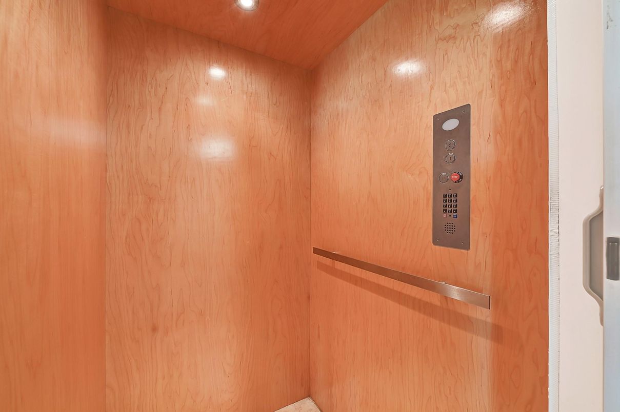 Elevator, Interior, Recessed Lighting, Wooden Walls