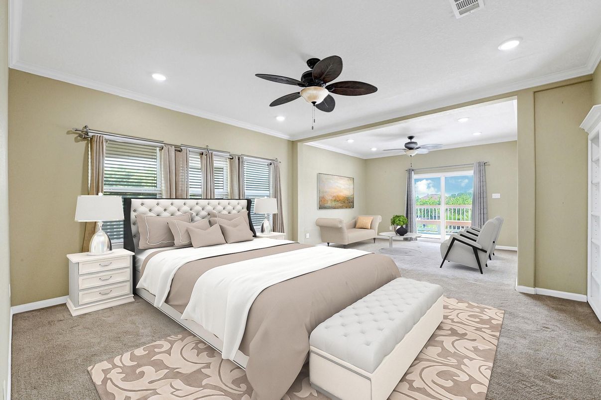 Bedroom, Interior, Recessed Lighting