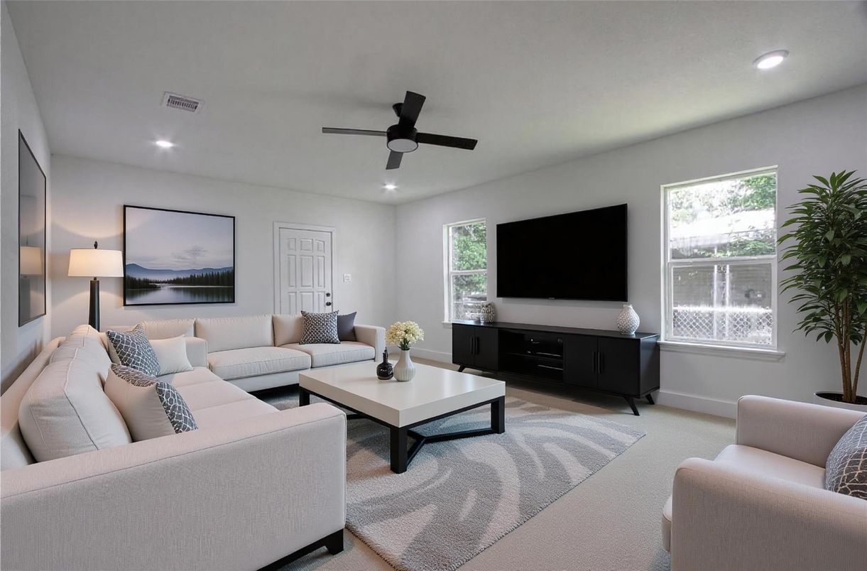 Interior, Living room, Recessed Lighting