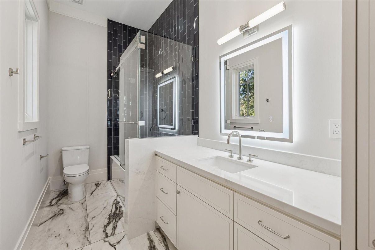 Bathroom, Glass Shower, Interior, Marble