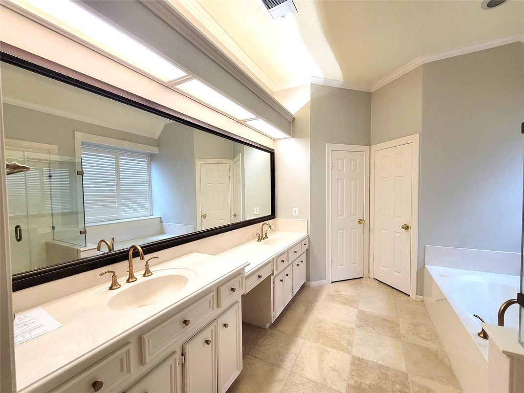 Bathroom, Dual Sink Vanities, Glass Shower, Interior