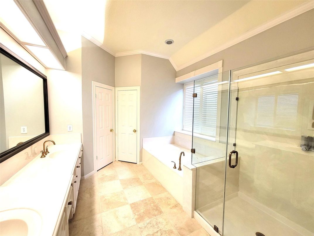 Bathroom, Dual Sink Vanities, Glass Shower, Interior
