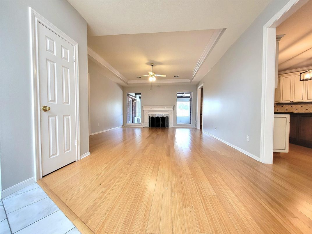 Empty room, Fireplace, Interior, Wood Texture Flooring