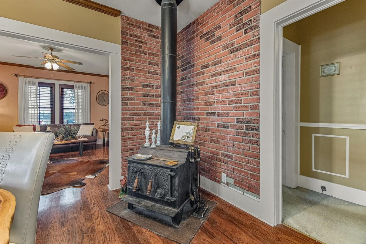 Fireplace, Interior, Stone Walls, Wood Texture Flooring