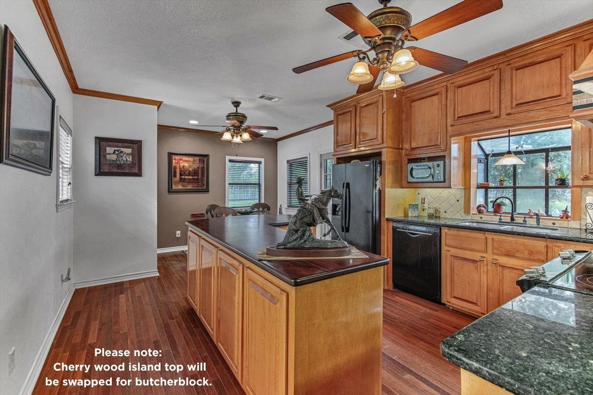 Interior, Kitchen, Recessed Lighting, Wood Texture Flooring