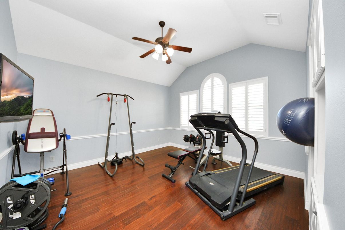 Fitness Equipment, Interior, Wood Texture Flooring