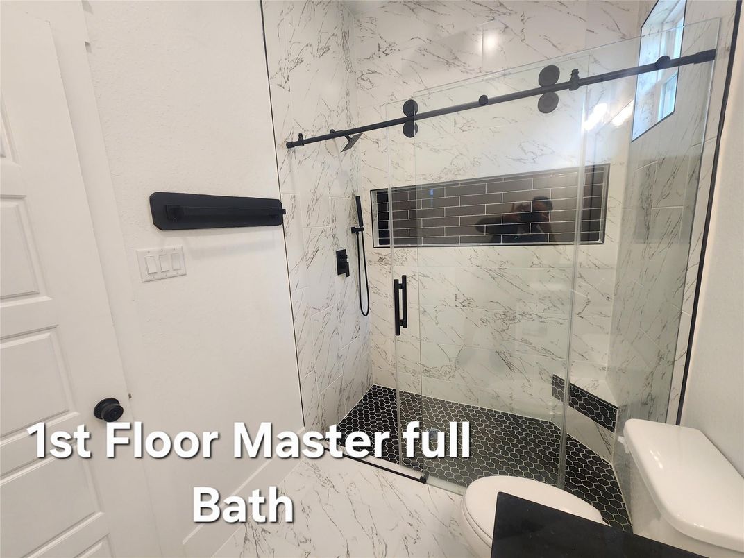 Bathroom, Glass Shower, Interior, Marble Walls