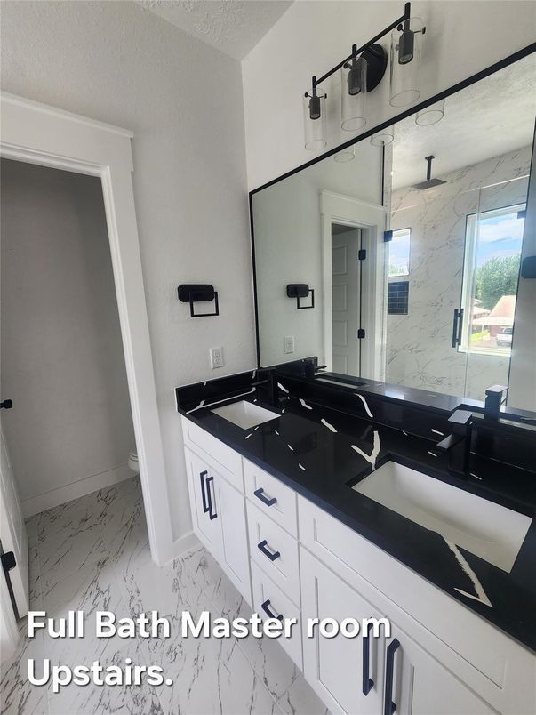 Bathroom, Dual Sink Vanities, Interior, Marble, Marble Walls