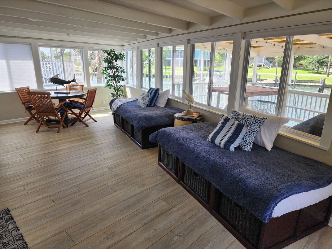 Bedroom, Dining room, Interior, Sun Room, Wood Texture Flooring