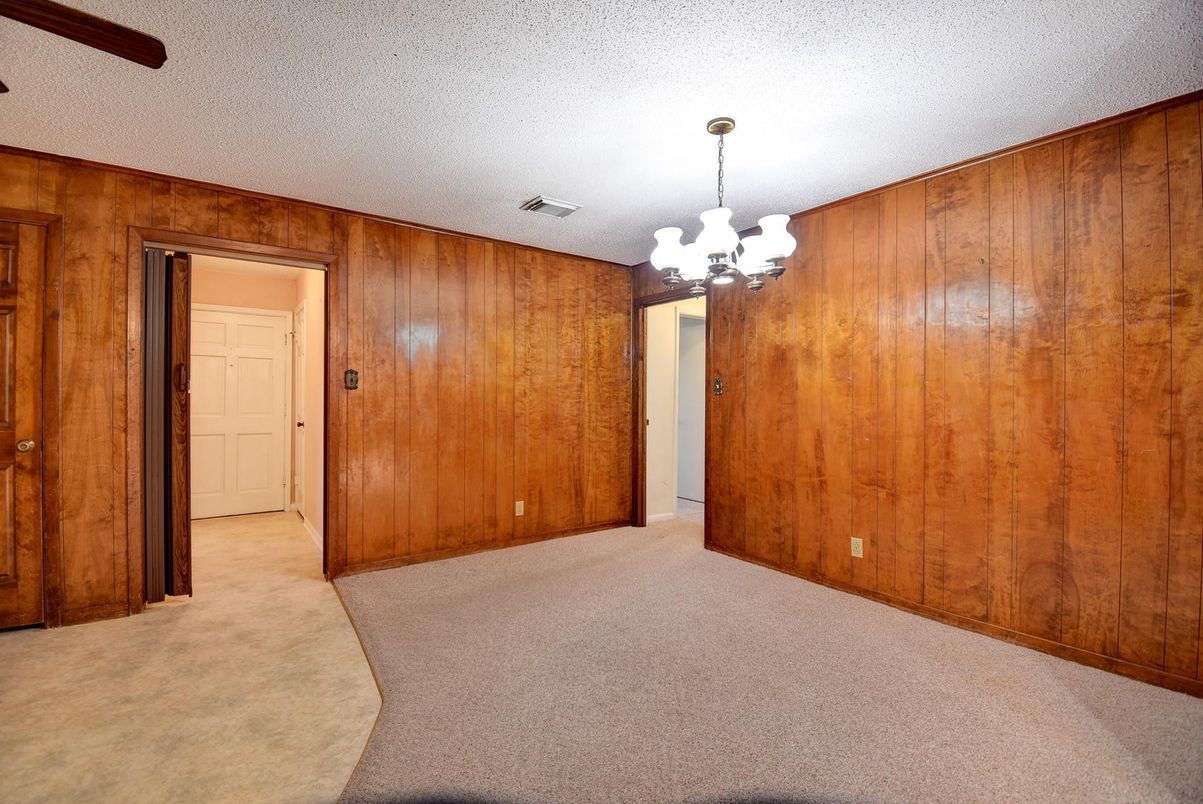 Chandelier, Empty room, Interior, Wooden Walls