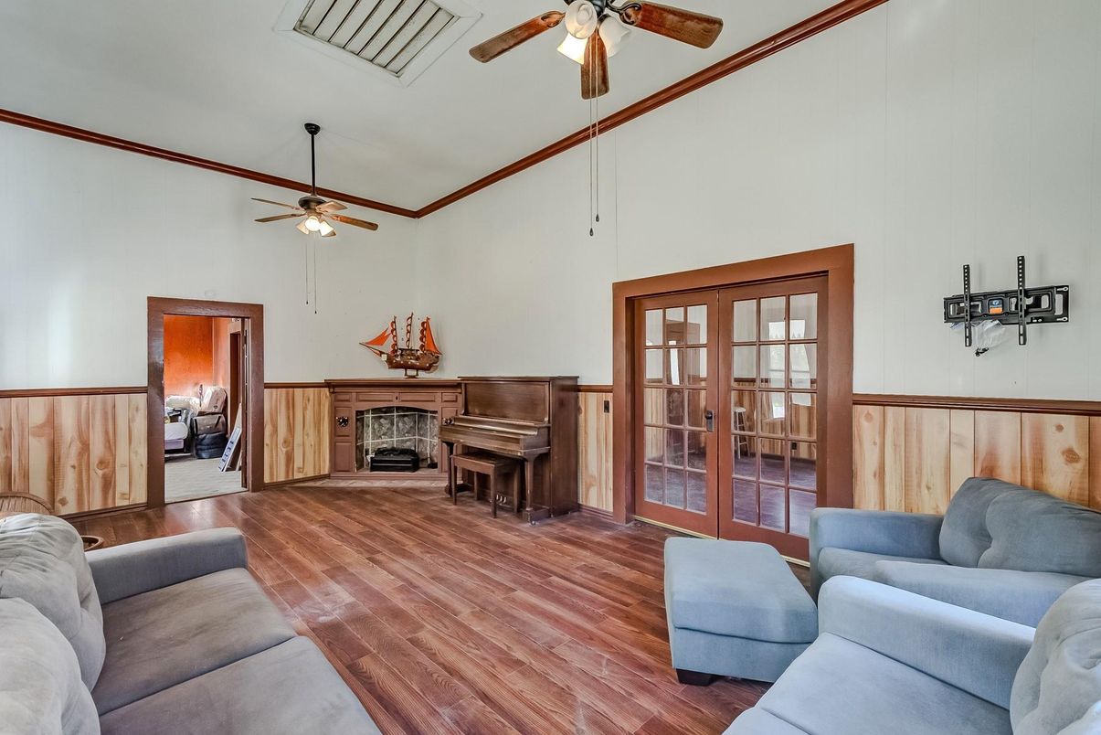 Fireplace, Interior, Living room, Piano, Wood Texture Flooring