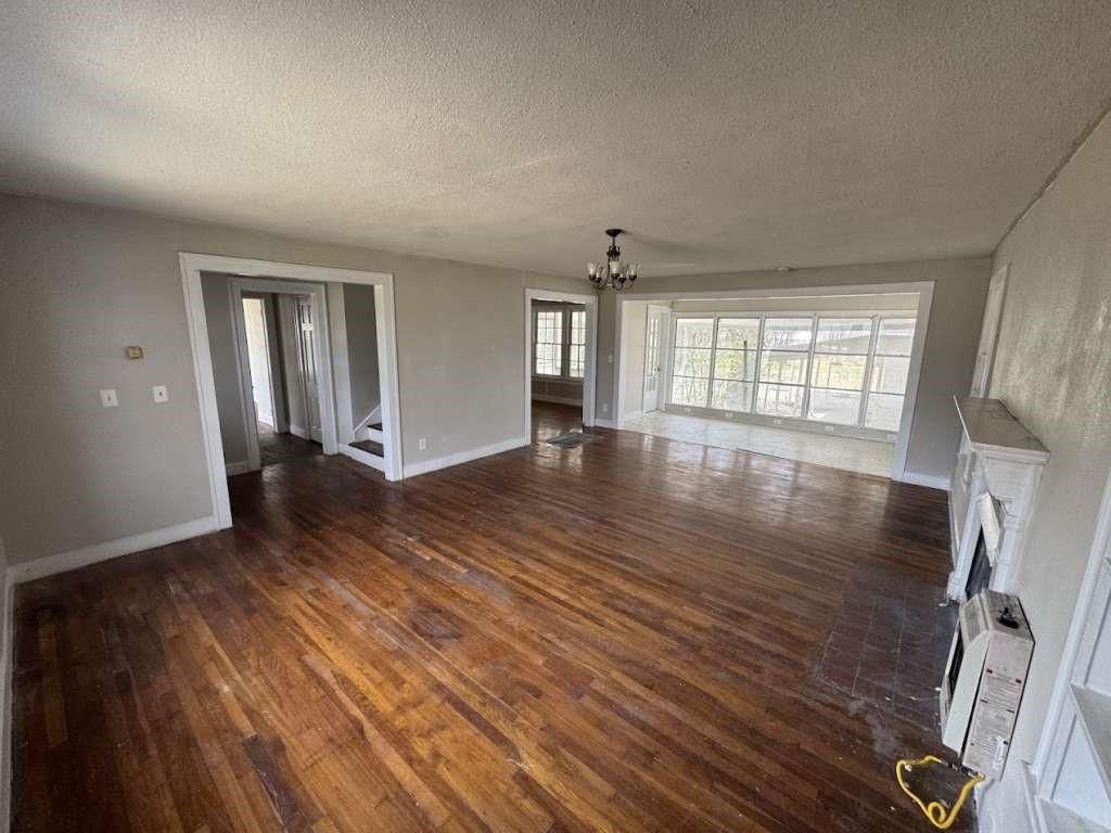 Empty room, Fireplace, Interior, Wood Texture Flooring