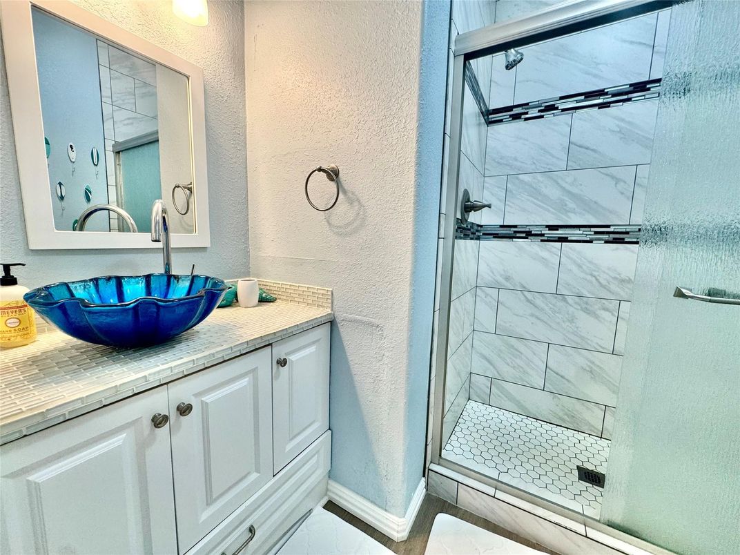 Bathroom, Glass Shower, Interior, Marble Walls