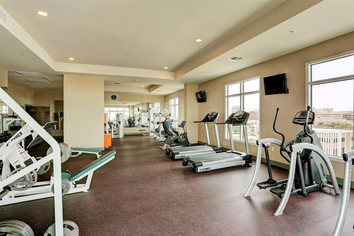 Fitness Equipment, Gym, Interior, Recessed Lighting