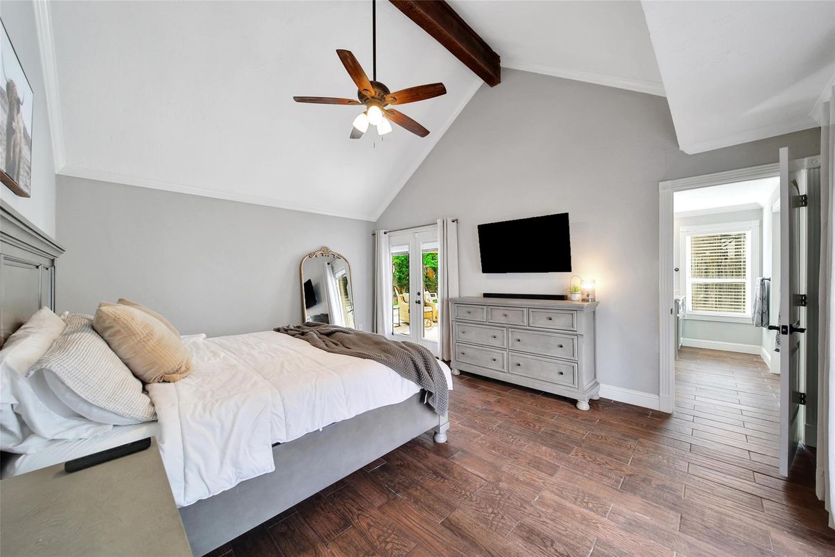 Bedroom, Interior, Wooden Beams, Wood Texture Flooring