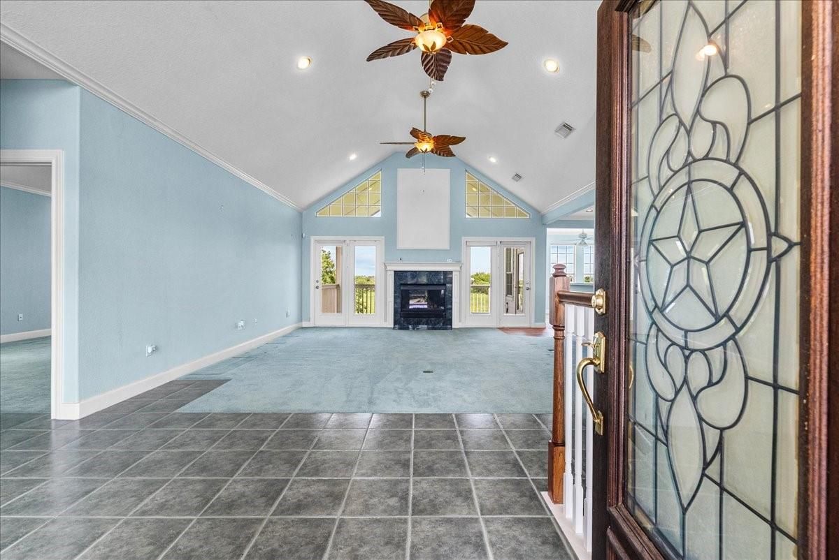 Empty room, Fireplace, Interior, Recessed Lighting