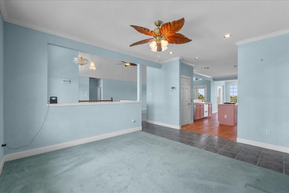 Empty room, Interior, Kitchen, Pendant Lights, Recessed Lighting
