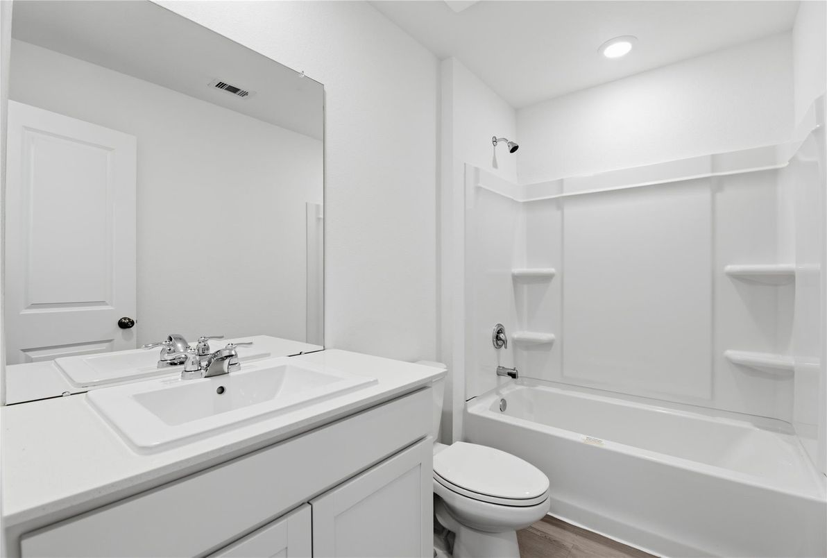 Bathroom, Interior, Recessed Lighting, Wood Texture Flooring