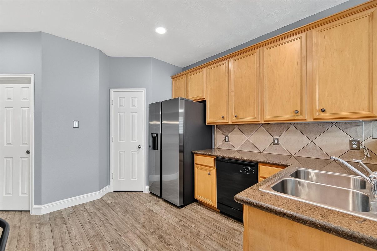 Interior, Kitchen, Recessed Lighting, Wood Texture Flooring
