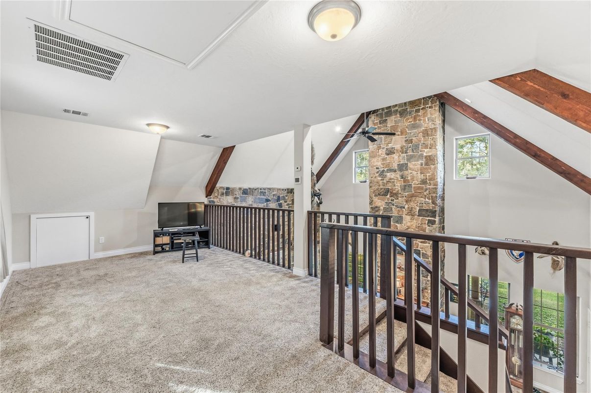 Interior, Stone Walls, Wooden Beams