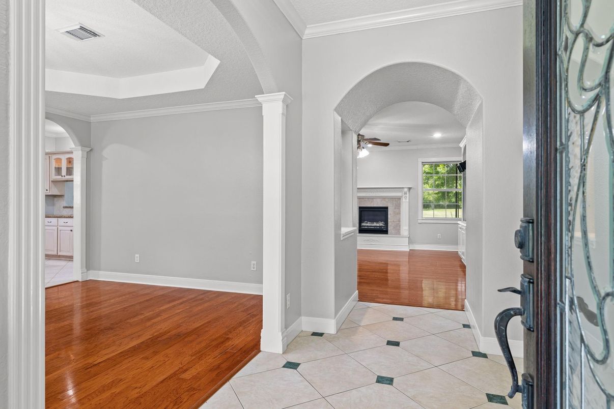 Empty room, Fireplace, Interior, Wood Texture Flooring