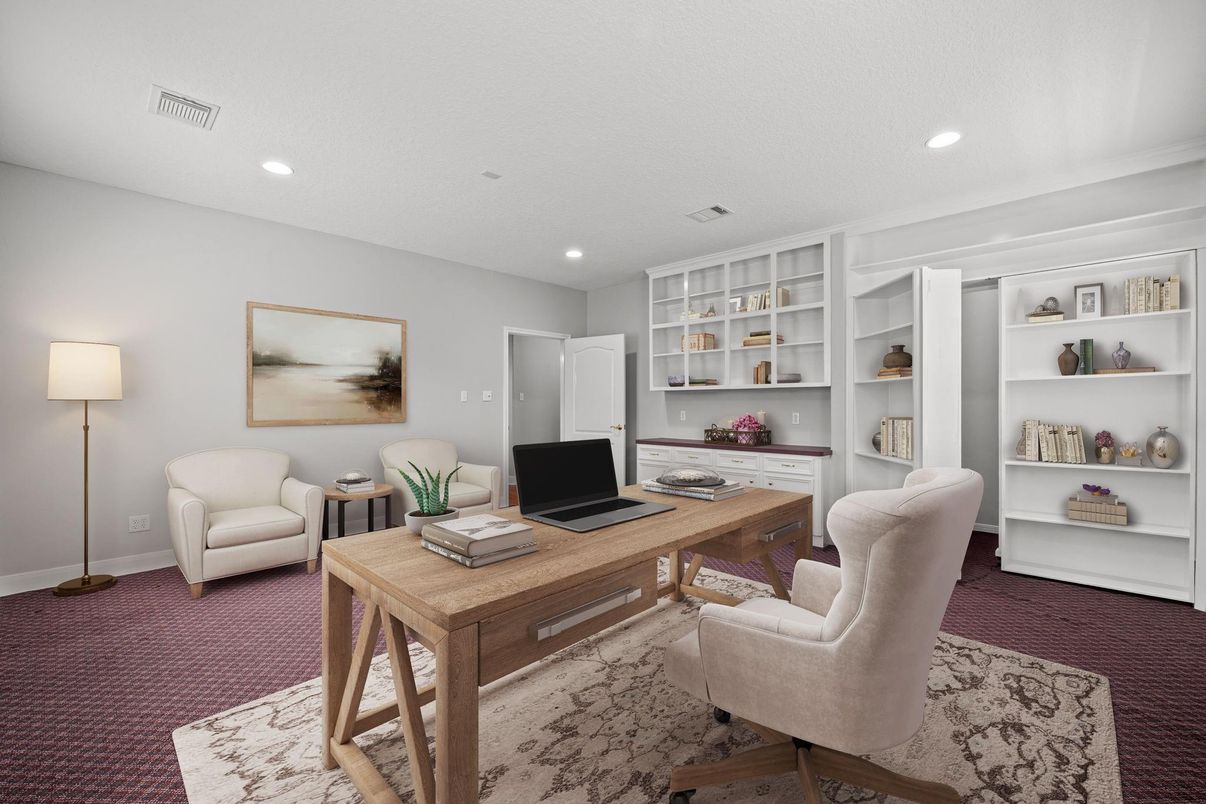 Home Office, Interior, Recessed Lighting