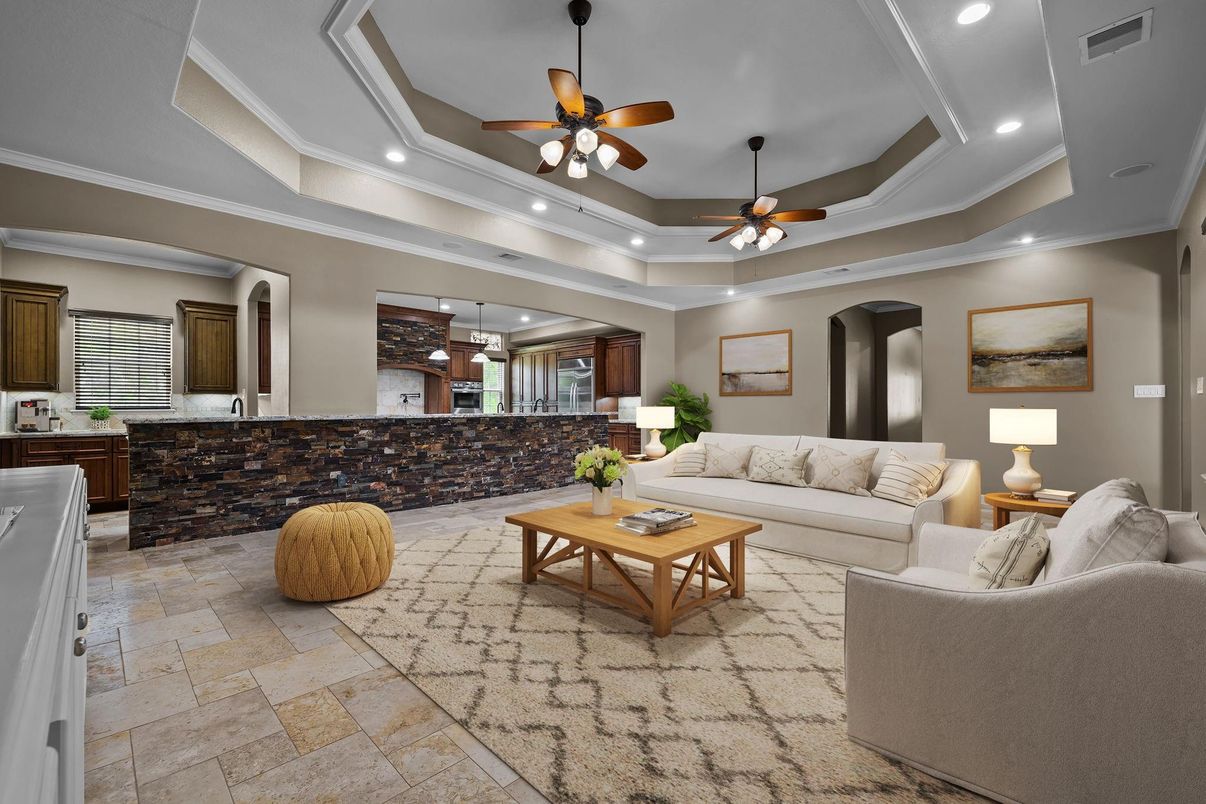 Interior, Living room, Recessed Lighting
