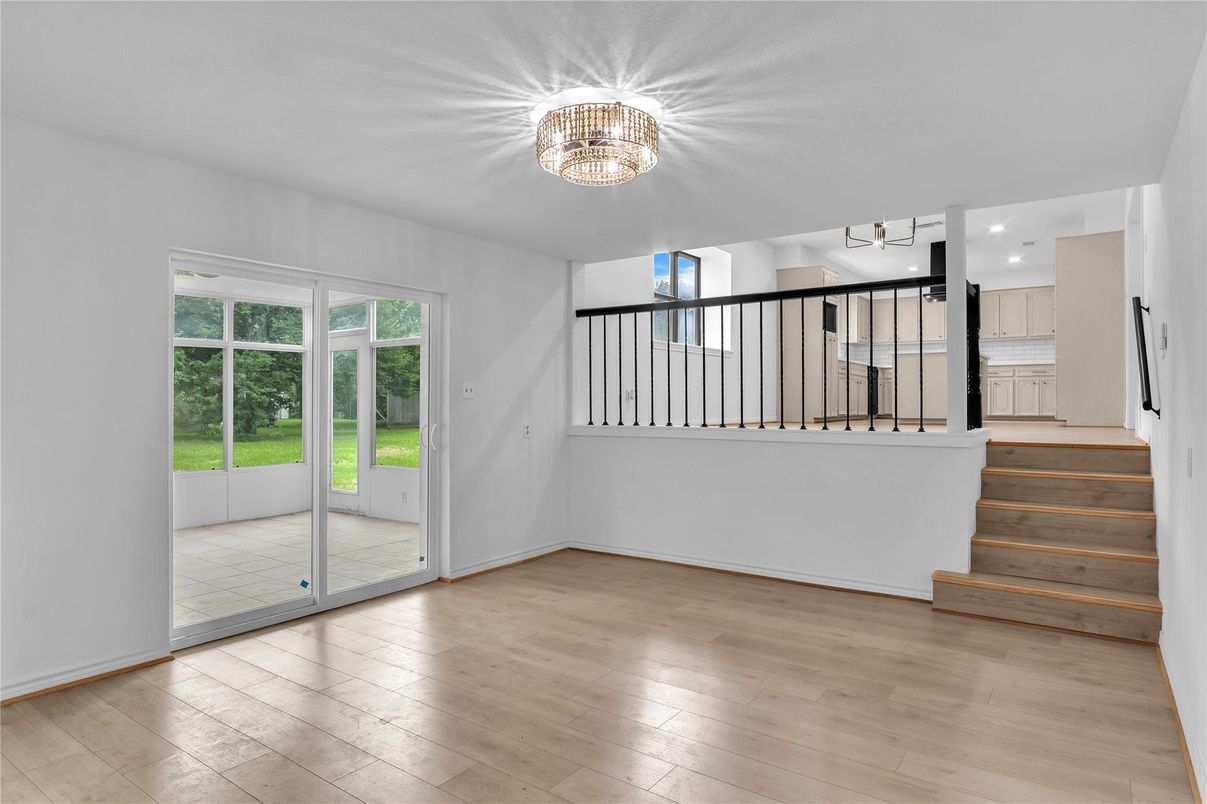 Chandelier, Interior, Wood Texture Flooring