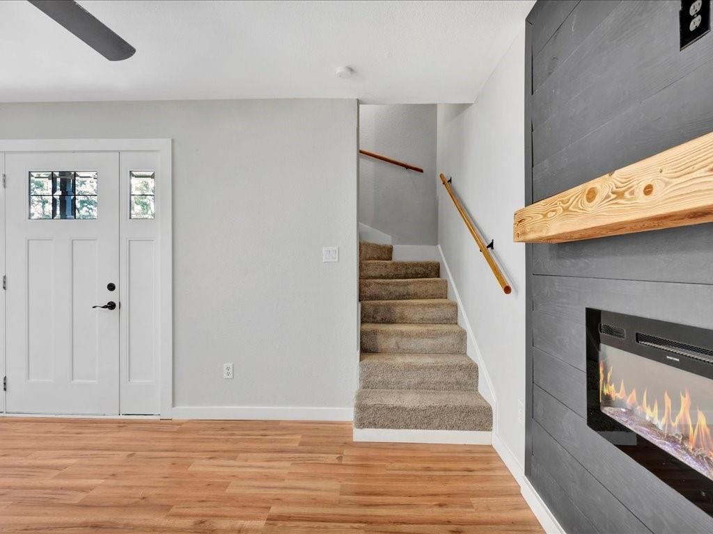 Fireplace, Interior, Wood Texture Flooring