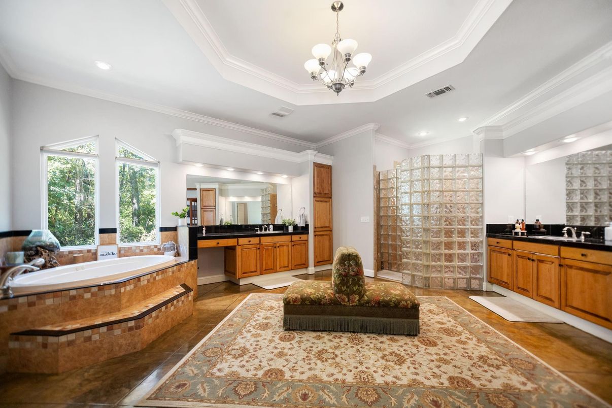 Bathroom, Chandelier, Interior, Recessed Lighting