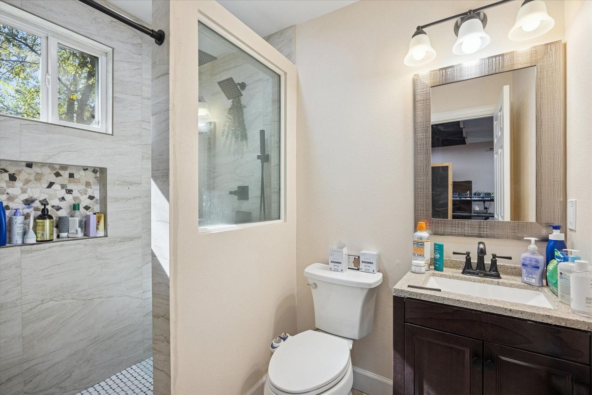 Bathroom, Glass Shower, Interior, Marble Walls