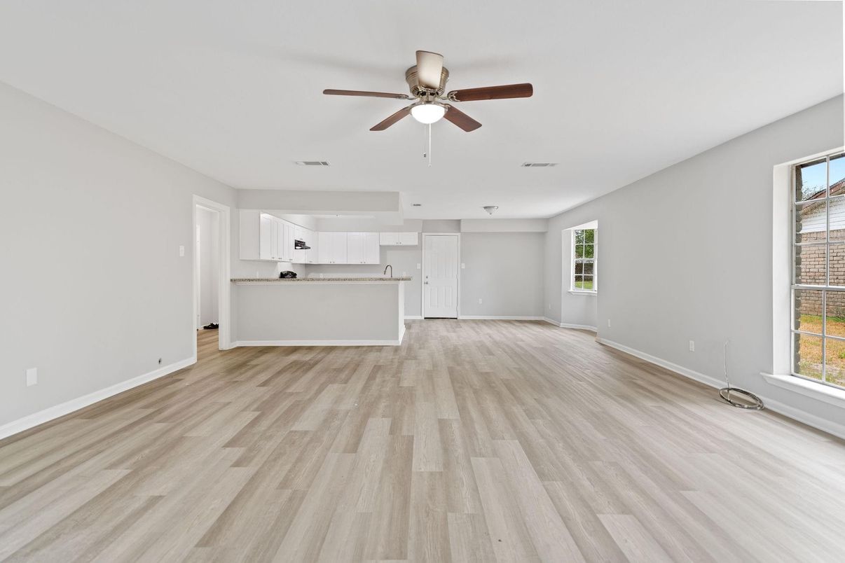 Empty room, Interior, Kitchen, Wood Texture Flooring