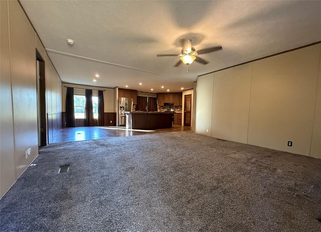 Empty room, Interior, Kitchen, Recessed Lighting, Stainless Steel Appliances