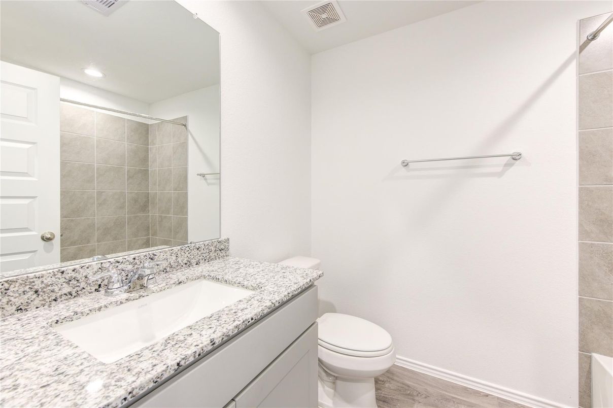 Bathroom, Interior, Recessed Lighting, Wood Texture Flooring