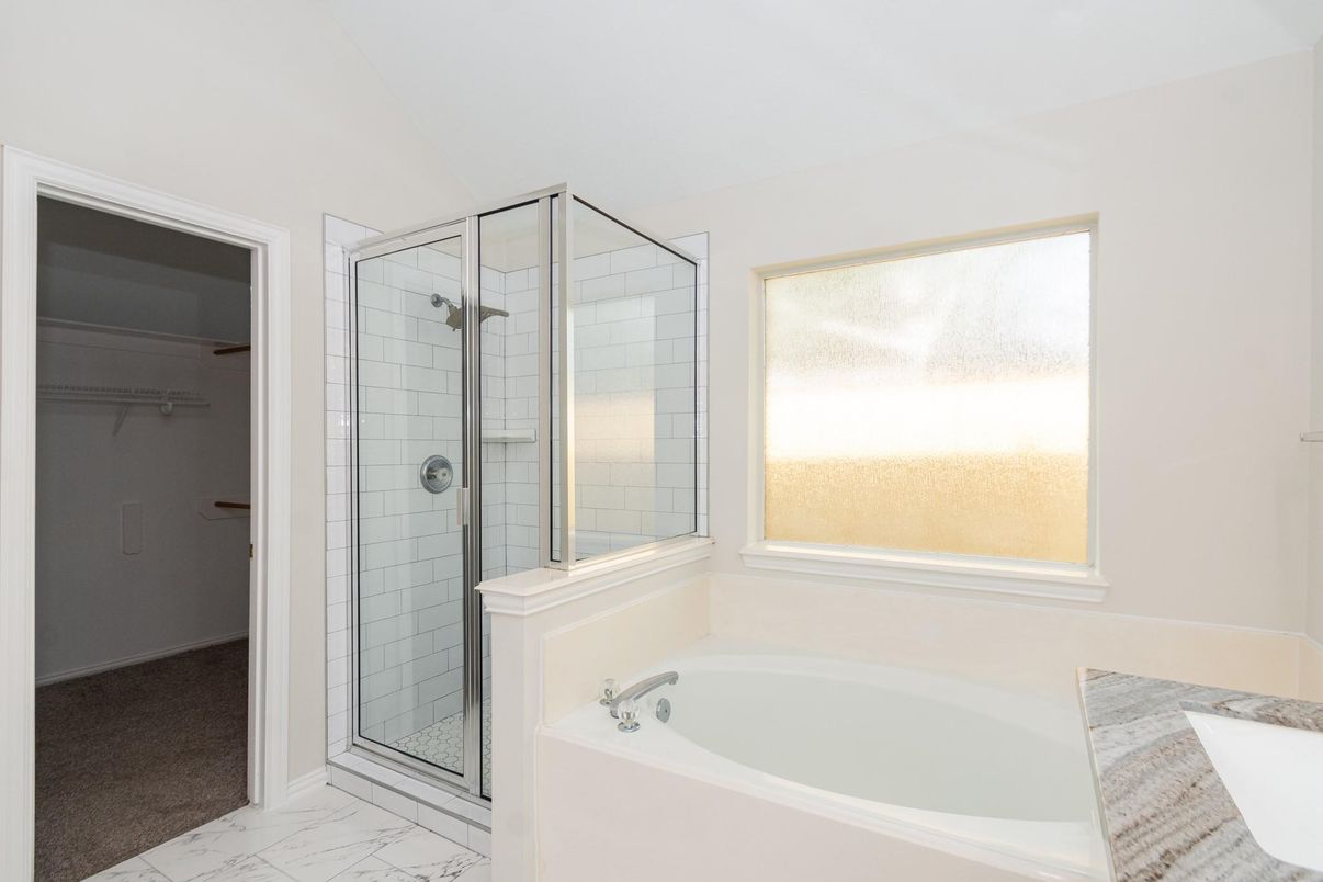 Bathroom, Glass Shower, Interior, Marble