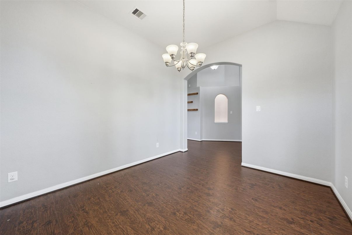 Chandelier, Empty room, Interior, Wood Texture Flooring